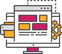 Icono que representa el desarrollo de controladores personalizados para impresoras digitales de inyección de tinta